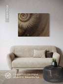 Ammonite. The Memory Spiral / Fragment #3 / GLOSSY CANVAS