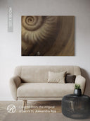Ammonite. The Memory Spiral / Fragment #3 / GLOSSY CANVAS